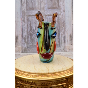 Szkło Murano Style - Wazon Kolorowy - Twarz Figura ze Szkła - Dekoracja