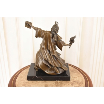 Styl Banksy - Nowoczesna Statua Wolności - Figura z Brązu - Rzeźba Ozdoba