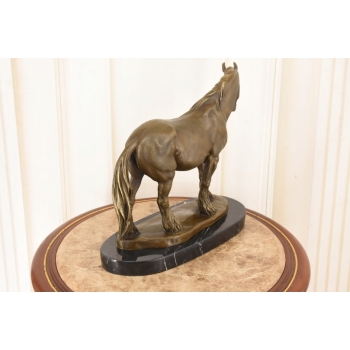 Dostojny Koń Rasy Clydesdale - Figura Rzeźba z Brązu - Dekoracja