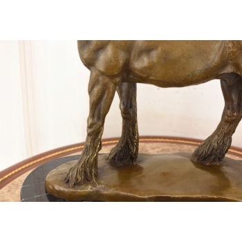 Dostojny Koń Rasy Clydesdale - Figura Rzeźba z Brązu - Dekoracja