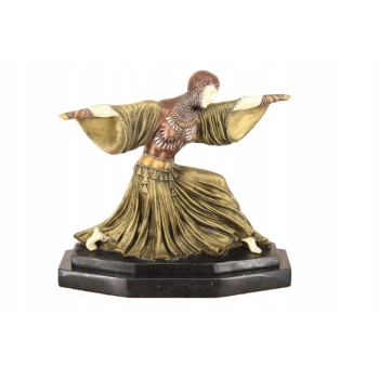Tancerka w Stylu Demetre CHiparus - Rzeźba Figura z Brązu - Sygnowana