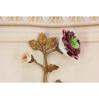 2x Porcelanowy Świecznik Papuga Na Gałęzi - Porcelana + Brąz - Na Ścianę