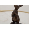 Rodzina Królików - Królik Zając - Figury Rzeźby z Brązu - Dekoracja