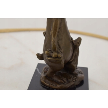 Rodzina Królików - Królik Zając - Figury Rzeźby z Brązu - Dekoracja