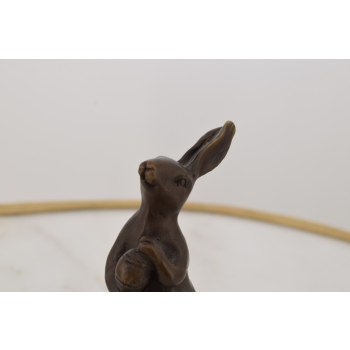 Rodzina Królików - Królik Zając - Figury Rzeźby z Brązu - Dekoracja