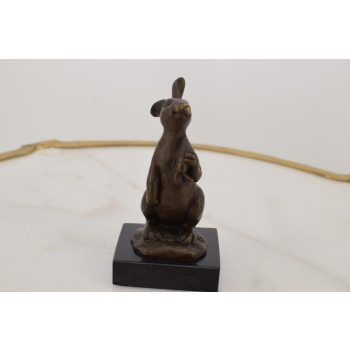 Rodzina Królików - Królik Zając - Figury Rzeźby z Brązu - Dekoracja