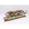 PANTERA PUMA LAMPART 82 figura z porcelany + brązu