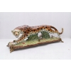 PANTERA PUMA LAMPART 82 figura z porcelany + brązu