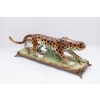 PANTERA PUMA LAMPART 82 figura z porcelany + brązu