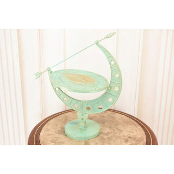 Żeliwny Zegar Słoneczny - Patyna Żeliwo - Stojący Zegar - Prezent Dom Ogród