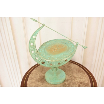 Żeliwny Zegar Słoneczny - Patyna Żeliwo - Stojący Zegar - Prezent Dom Ogród