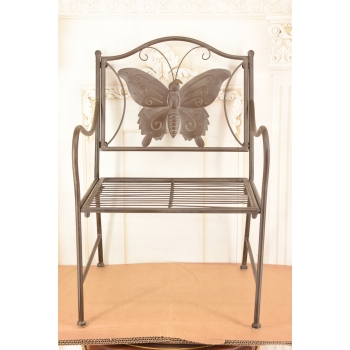 Metalowe Krzesło Motyl - Stabilne Wygodne Dom - Fotel Brązowy - VINTAGE
