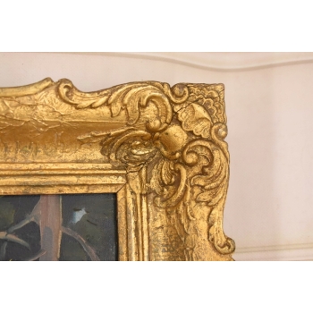 Wojciech Kossak - Spotkanie Ułana i Dziewczyny - Obraz Olejny Złota Rama