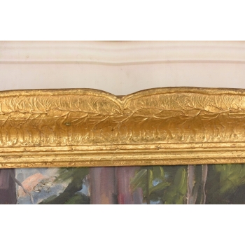 Wojciech Kossak - Spotkanie Ułana i Dziewczyny - Obraz Olejny Złota Rama