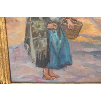 Wojciech Kossak - Spotkanie Ułana i Dziewczyny - Obraz Olejny Złota Rama