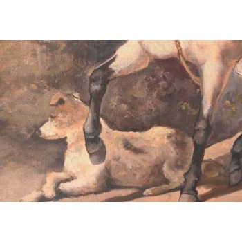 Juliusz Kossak - Portret Arystokraty z Końmi - Dżokej - Polski Obraz Olejny