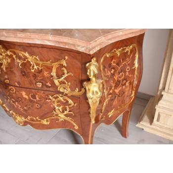 Komoda w stylu Ludwika XV + Blat Marmur – Intarsja