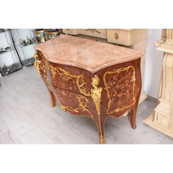 Komoda w stylu Ludwika XV + Blat Marmur – Intarsja