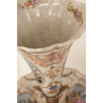 Piętrowa Porcelanowa Patera 3 w 1 - Porcelana + Brąz - Owocnik + Wazon