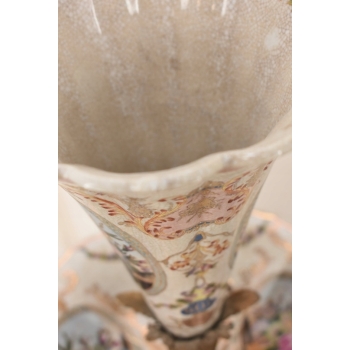 Piętrowa Porcelanowa Patera 3 w 1 - Porcelana + Brąz - Owocnik + Wazon