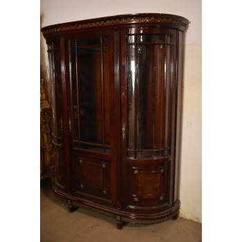 Przeszklona Witryna – Drewno, Złocone Okucia - W stylu Empire Gablota