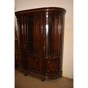 Przeszklona Witryna – Drewno, Złocone Okucia - W stylu Empire Gablota