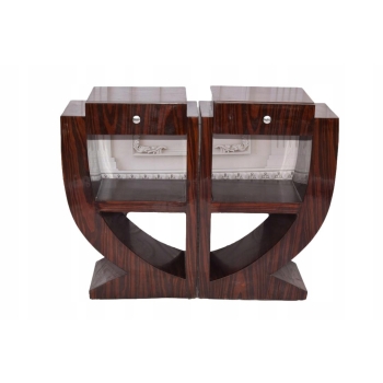 Stoliki Nocne Art Deco - Szafki Stół Sypialnia Gięte Drewno - Nakastliki