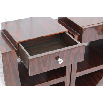 Stoliki Nocne Art Deco - Szafki Stół Sypialnia Gięte Drewno - Nakastliki