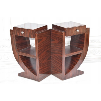Stoliki Nocne Art Deco - Szafki Stół Sypialnia Gięte Drewno - Nakastliki