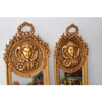 2 x Lustro Długie Wąskie - 178 x 55 cm - Twarze - Dama - Dekor