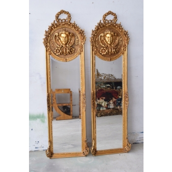 2 x Lustro Długie Wąskie - 178 x 55 cm - Twarze - Dama - Dekor