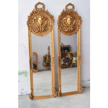 2 x Lustro Długie Wąskie - 178 x 55 cm - Twarze - Dama - Dekor