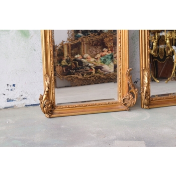 2 x Lustro Długie Wąskie - 178 x 55 cm - Twarze - Dama - Dekor