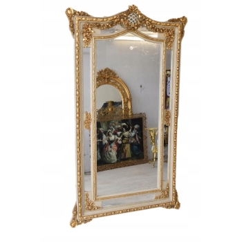 Pałacowe Złoto Kremowe Lustro - Owalne - Rama - 207 x 124 cm