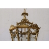 Lampa z Brązu - Wisząca Latarnia Styl Empire - Brąz + Szkło - ! 70CM