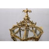 Lampa z Brązu - Wisząca Latarnia Styl Empire - Brąz + Szkło - ! 70CM