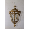 Lampa z Brązu - Wisząca Latarnia Styl Empire - Brąz + Szkło - ! 70CM