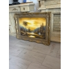 Leśny Pejzaż Dom Jezioro - Przepiękny Obraz Dekoracja 115x85cm