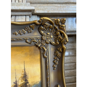 Leśny Pejzaż Dom Jezioro - Przepiękny Obraz Dekoracja 115x85cm