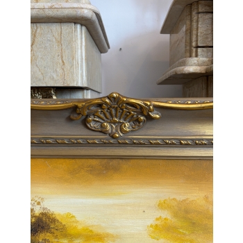 Leśny Pejzaż Dom Jezioro - Przepiękny Obraz Dekoracja 115x85cm