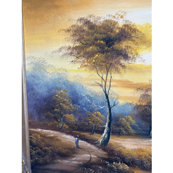 Leśny Pejzaż Dom Jezioro - Przepiękny Obraz Dekoracja 115x85cm