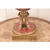Porcelanowy Czerwony Wazon - Puchar Amfora Porcelana i Brąz - Kwiat Ozdoba