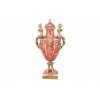 Porcelanowy Czerwony Wazon - Puchar Amfora Porcelana i Brąz - Kwiat Ozdoba