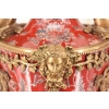 Porcelanowy Czerwony Wazon - Puchar Amfora Porcelana i Brąz - Kwiat Ozdoba