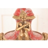 Porcelanowy Czerwony Wazon - Puchar Amfora Porcelana i Brąz - Kwiat Ozdoba