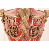 Porcelanowy Czerwony Wazon - Puchar Amfora Porcelana i Brąz - Kwiat Ozdoba