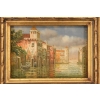 Wenecja Włoski Pejzaż - Gondola w Wenecji Italy - Obraz Olejny - Złota Rama