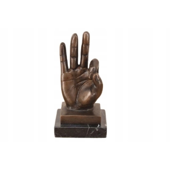 Dłoń z Brązu - Symbol OK - Figura Rzeźba Dłoni z Brązu - Dekoracja Ozdoba