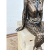 Siedząca Syrenka - Syrena Ryba - Akt - Żeliwna Figura - Żeliwo Ozdoba