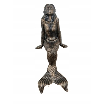 Siedząca Syrenka - Syrena Ryba - Akt - Żeliwna Figura - Żeliwo Ozdoba